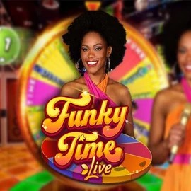 Funky Time slot logo by Evolution at Midnite Casino